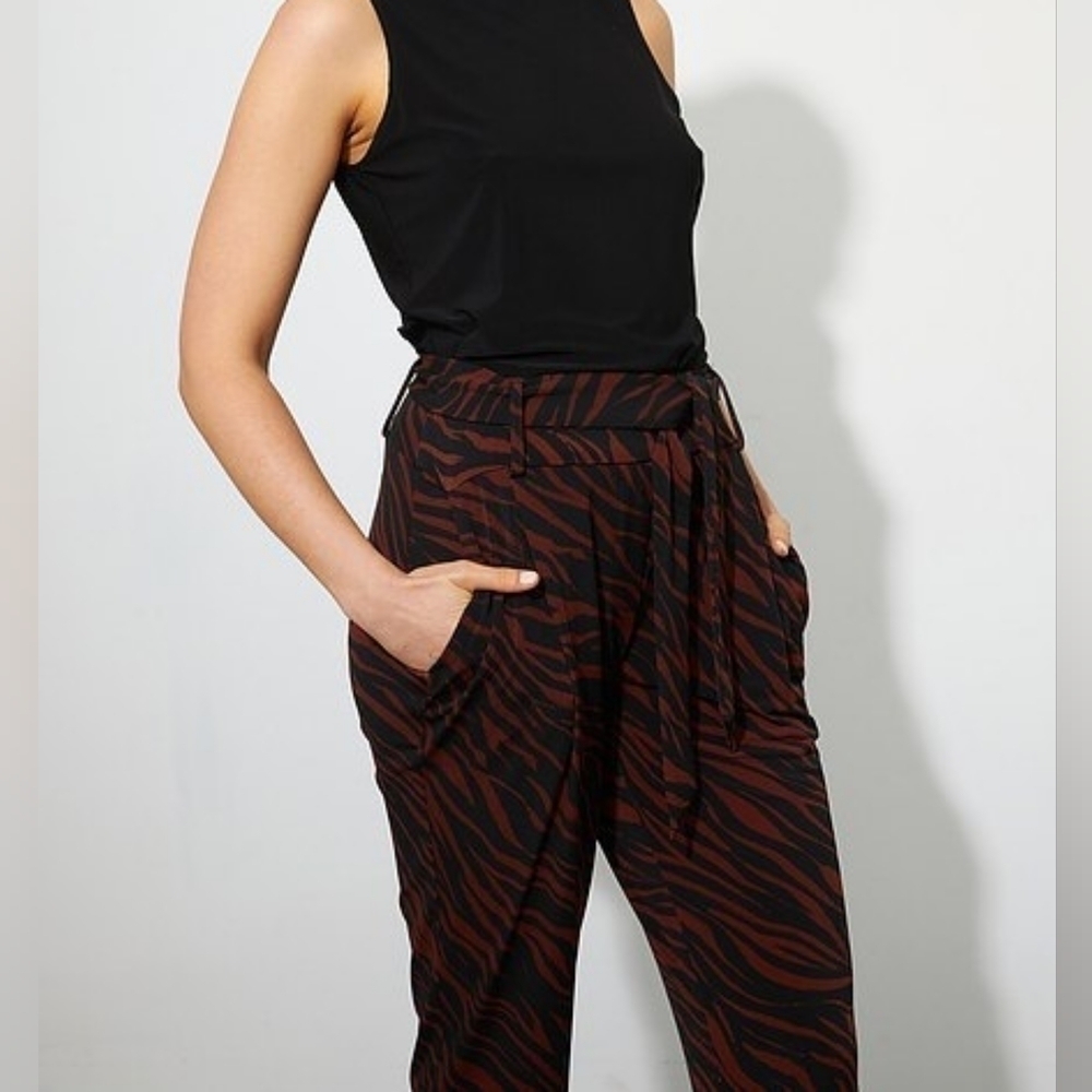 Joseph Ribkoff High Waist Animal Print Pants Size Large